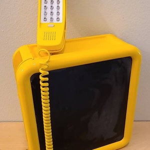 1980&#39;s Western Electric &quot;Noteworthy &quot; Wall Mount Telephone Center with TouchTone Trimline Push Button Handset-Retro Phone-80&#39;s Decor