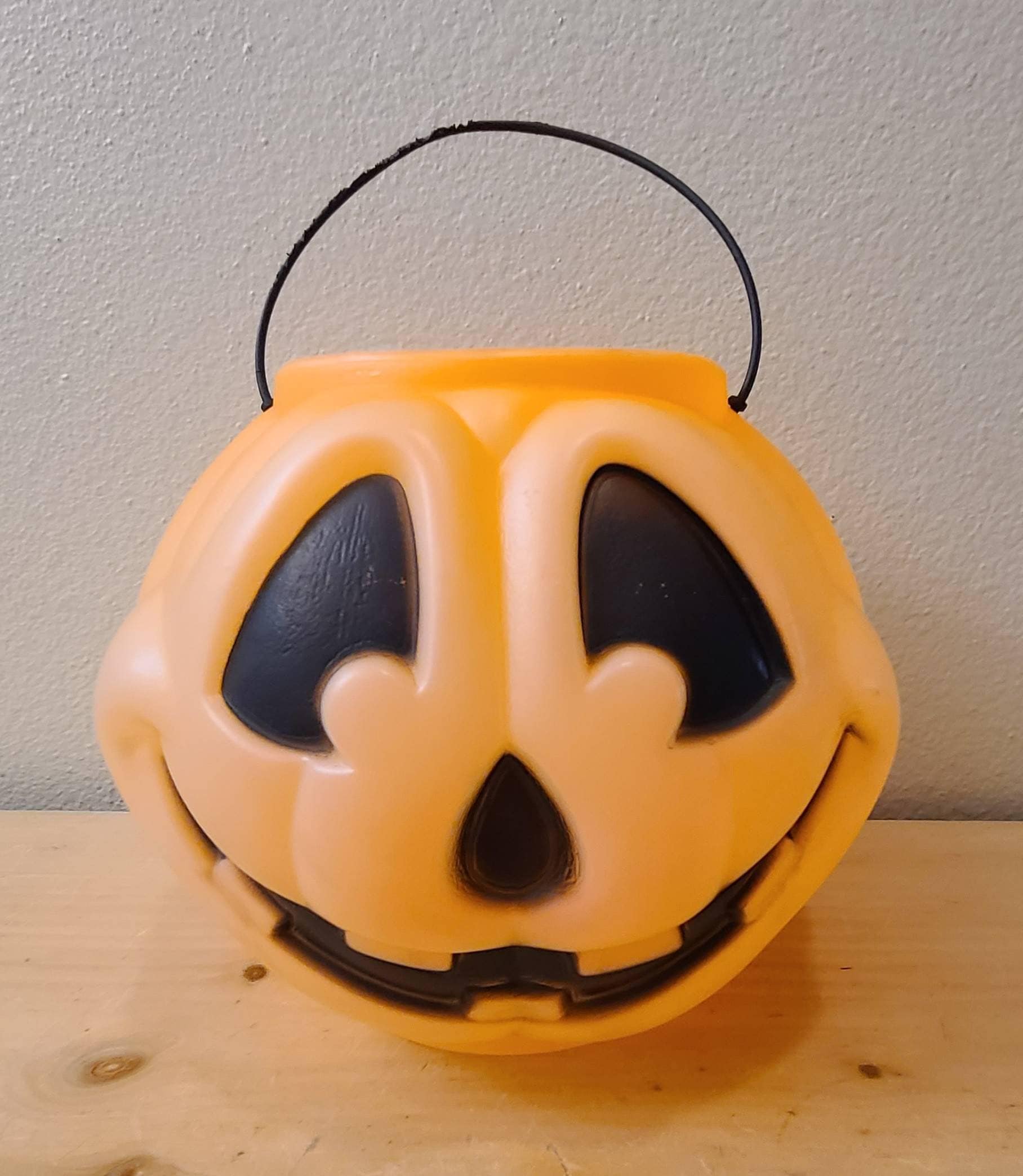 Vintage Blow Mold Jack-o-lantern Pumpkin Candy Bucket-treat Pail ...