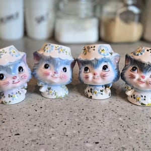 Vintage 1950&#39;s Lefton Miss Priss Cat Salt & Pepper Shakers-Cat Lover-Vintage Kitchen-Kitchen Decor-Mid Century-Nursery-Anthropomorphic