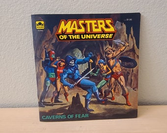 1983 Masters of the Universe "Caverns of Fear" He-Man Book-Skeletor-Golden Press-Vintage Book-Mattel-Vintage Children's Book-Cartoon-MOTU