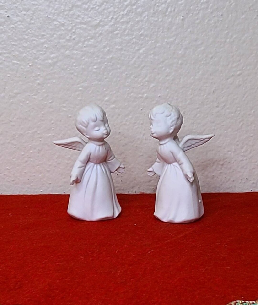 Vintage Porcelain Bisque Kissing Angelsvintage Etsy