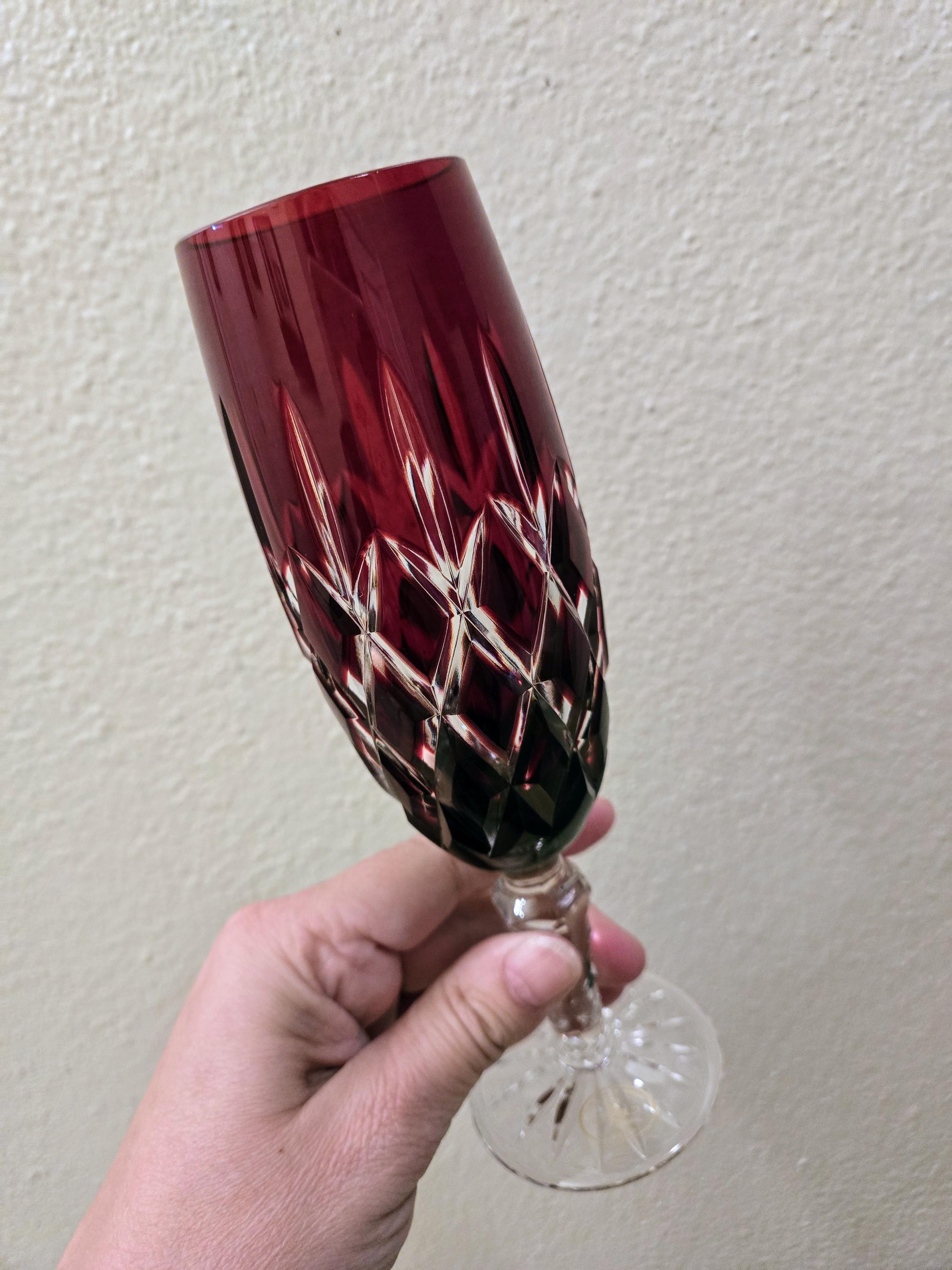 HALAWAKA Loodvrije Crystal Concave Bodem Rode Wijnglazen beker (2 stuks - Zwarte Vlinderdas Crystal Wijnglas Champagne Glazen Bordeaux Cocktail Glazen Cup
