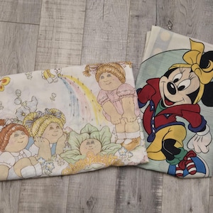 1980's-1990's Vintage Pillowcases-Minnie Mouse-Cabbage Patch Kids-Standard Size-Disney-Vintage Bedding-Kid's Room-Nursery-Vintage Disney