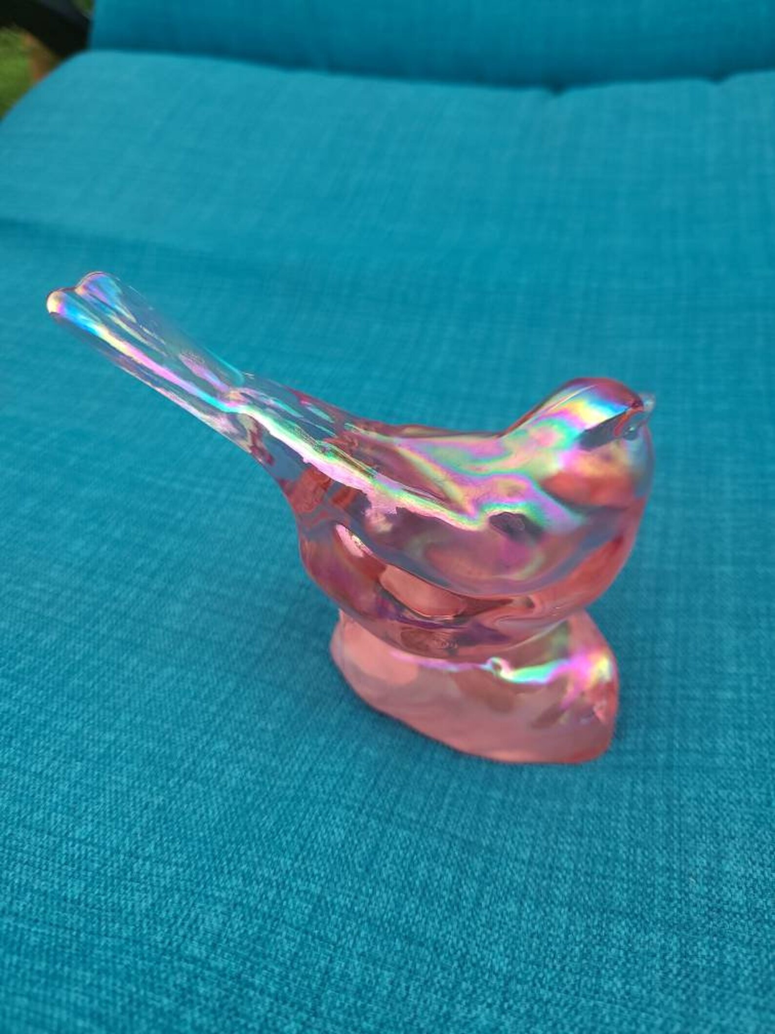 1980's Pink Iridescent Fenton Glass Birdsparrowvintage Etsy New Zealand