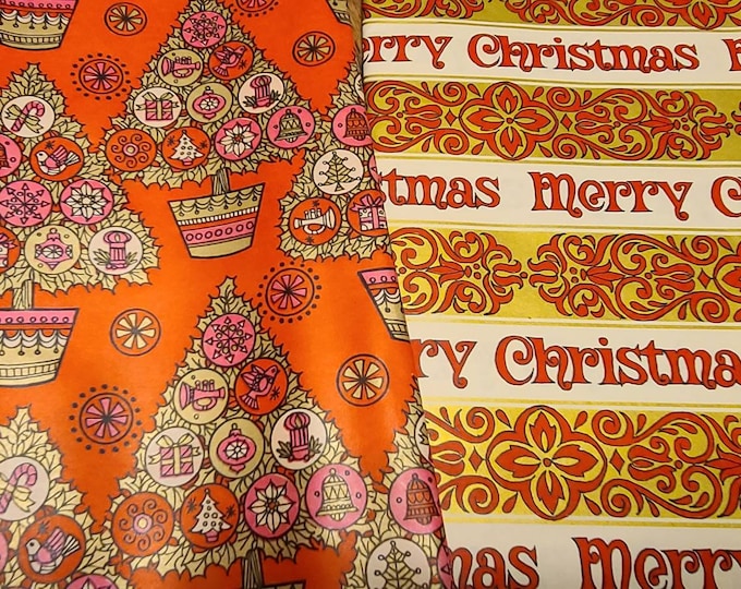 1960's Vintage Christmas Gift Wrapwrapping Papervintage Christmas