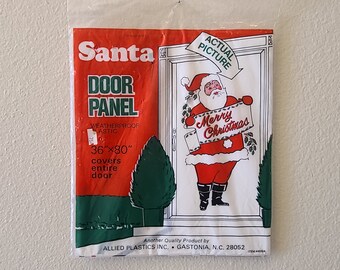 NOS Vintage Santa Door Cover-Door Cover-Christmas Door Panel-Vintage Christmas-Christmas Decor-Christmas Ephemera-Vintage Santa-Santa Decor