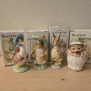 Vintage Beatrix Potter Figurines-John Beswick-F Warne-Tiggy Winkle-Puddleduck-Benjamin Bunny-Nursery-Baby Gift-Baby Shower-Peter Rabbit