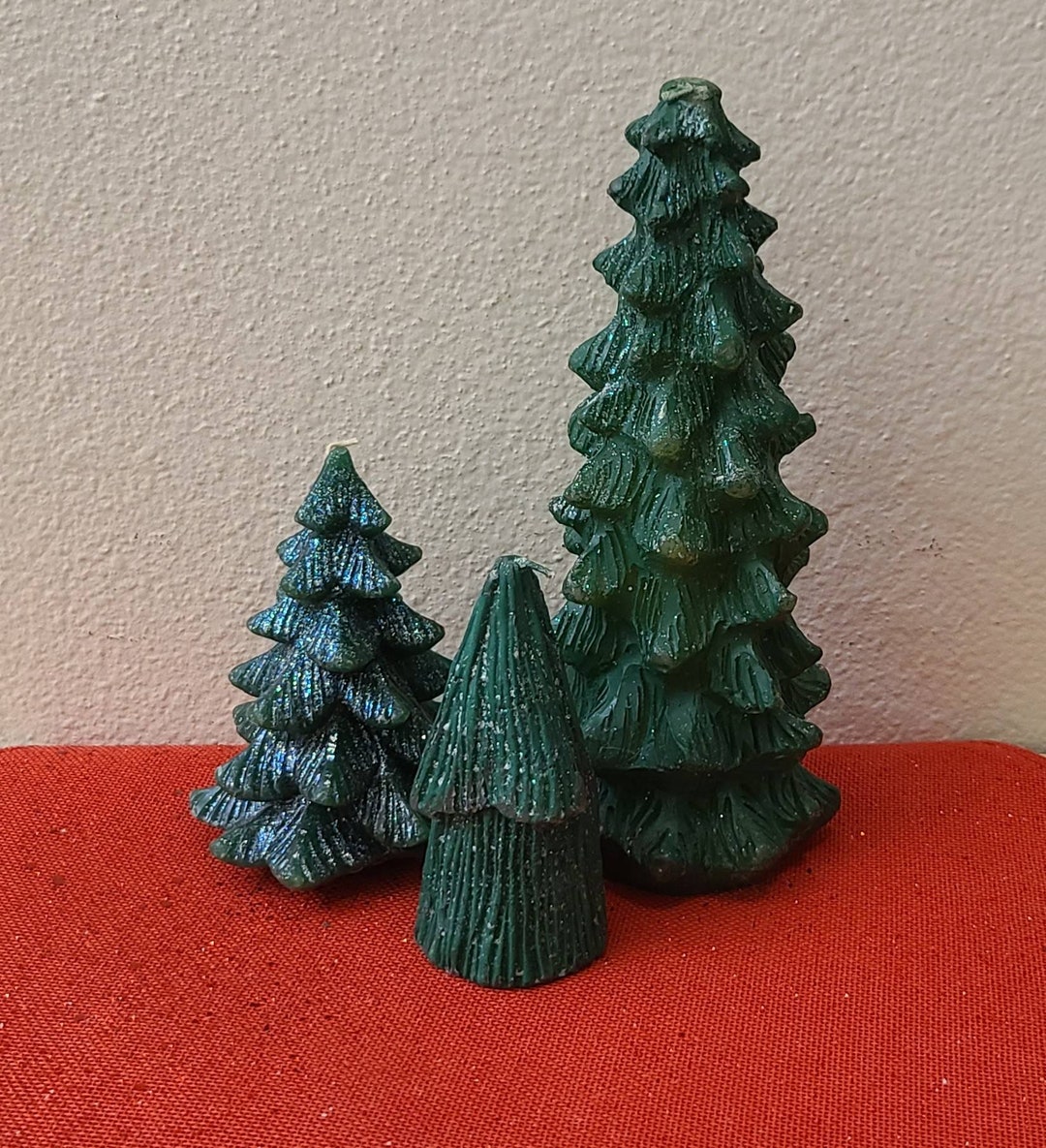 3 Vintage Christmas Tree Candlesvintage Christmaschristmas Etsy