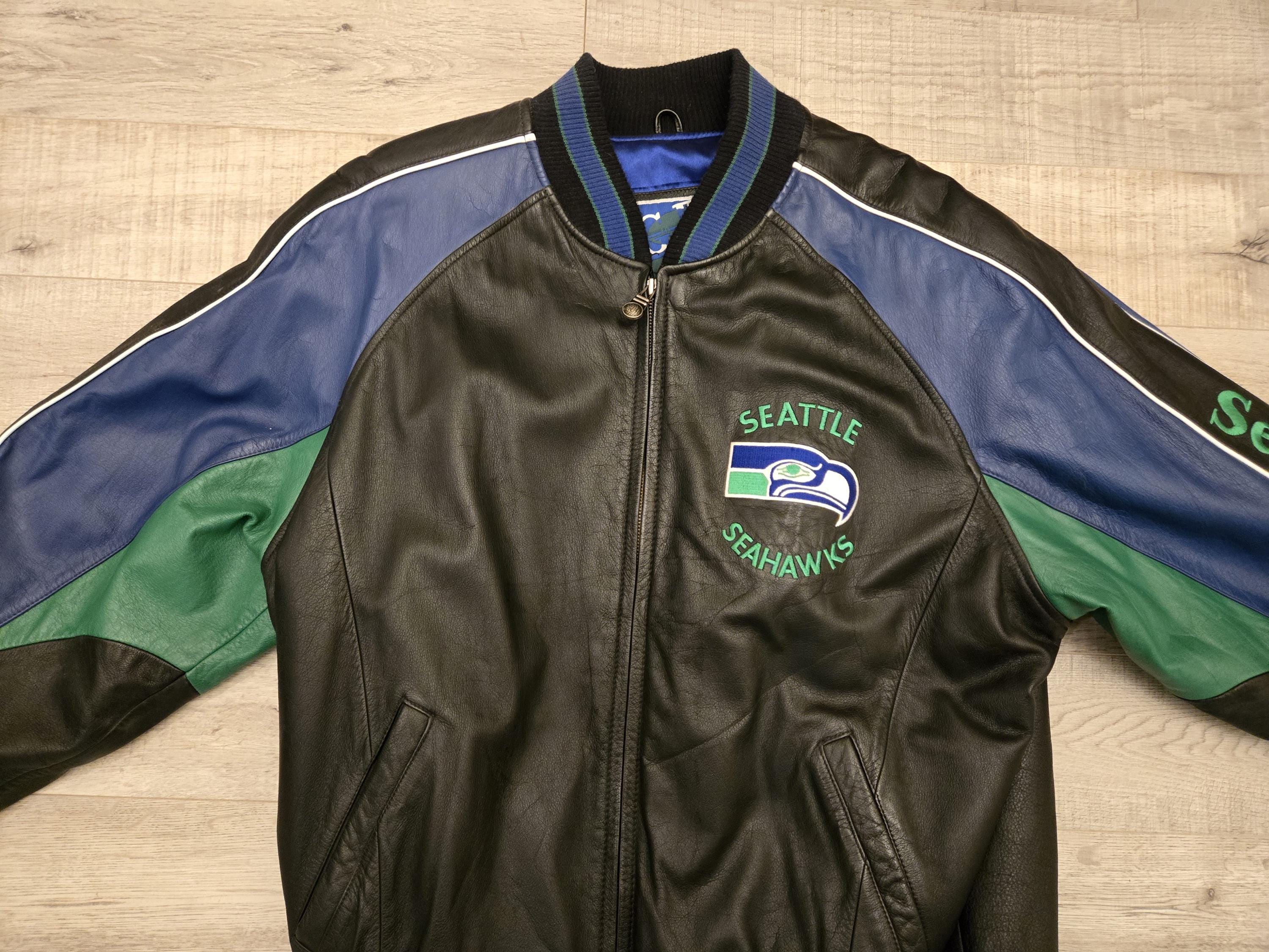 Seattle Seahawks Leather Jacket - Etsy