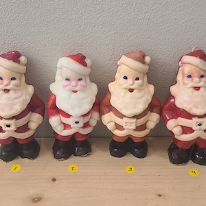 Vintage Gurley Santa Novelty Candles-Christmas Decor-Vintage Christmas-Kitschy Christmas-Retro Christmas-Santa Decor-Vintage Candles