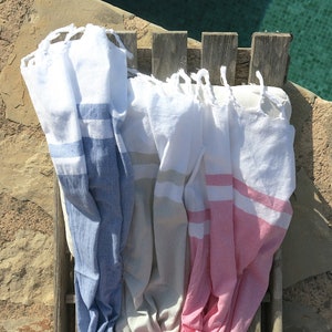 Fine plain cotton cloth with white block stripes