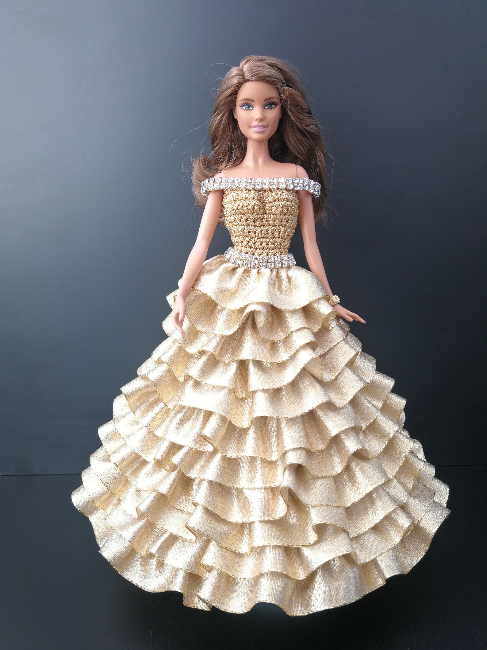 vintage barbie gold dress