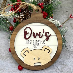 Personalized Baby's First Christmas 2026 Bear Ornament, Baby's First Christmas Gift, Baby Boy Ornament, Baby Girl Ornament image 6
