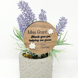 Personalized Teacher Plant Marker - Teacher Gift | End of Year Teacher Gift | Teacher Appreciation Gift | Teacher Apple Sign l Plant Stake