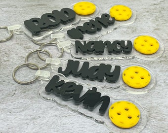 Pickleball Bag Tag, Pickleball Keychain, Pickleball gift, Personalized Pickleball Gift, Pickleball Player Gifts, Pickleball Nametag