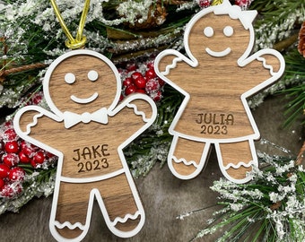 Personalized Gingerbread Cookie Ornament - Baby's First Christmas, Gingerbread Girl Ornament, Gingerbread Boy Ornament , Ornaments for Kids