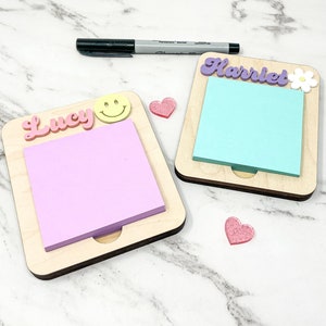 Personalized Sticky Note Holder Post it Note Holder l Personalized Note Pad l Gifts for Girls Office Gift Home Office Gift image 2