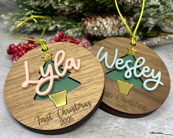 First Christmas Ornament, Baby's First Christmas 2025, Personalized Ornament, First Christmas Tree, Baby Boy Ornament, Baby Girl Ornament