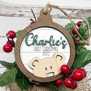 Personalized Baby's First Christmas 2026 Bear Ornament, Baby's First Christmas Gift, Baby Boy Ornament, Baby Girl Ornament image 11