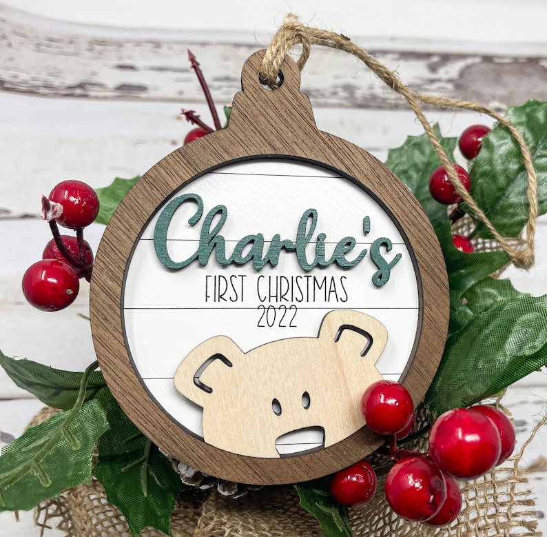 Personalized Baby's First Christmas 2026 Bear Ornament, Baby's First Christmas Gift, Baby Boy Ornament, Baby Girl Ornament image 11