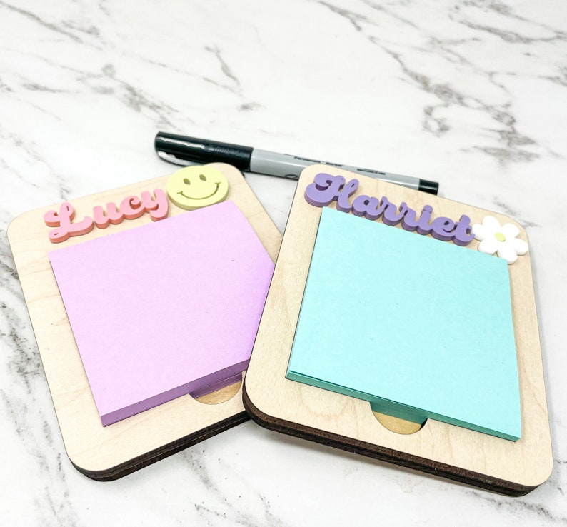 Personalized Sticky Note Holder Post it Note Holder l Personalized Note Pad l Gifts for Girls Office Gift Home Office Gift image 1