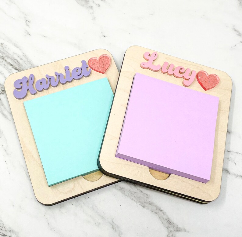 Personalized Sticky Note Holder Post it Note Holder l Personalized Note Pad l Gifts for Girls Office Gift Home Office Gift image 3