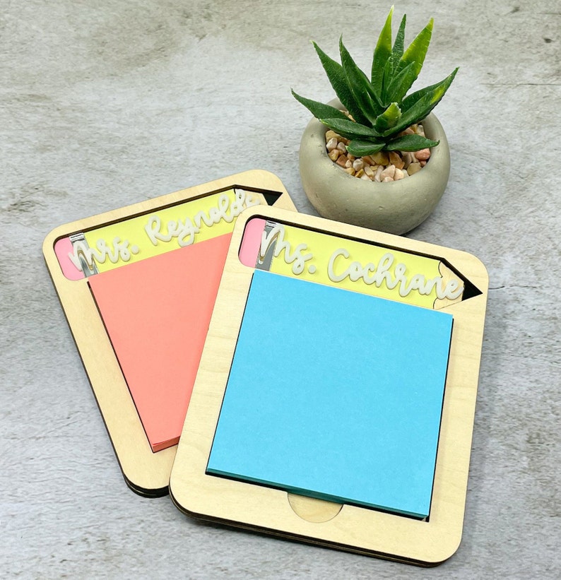 Teacher Sticky Note Holder Post It Note Holder L Etsy