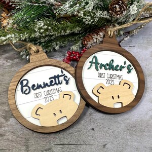 Personalized Baby's First Christmas 2026 Bear Ornament, Baby's First Christmas Gift, Baby Boy Ornament, Baby Girl Ornament image 5