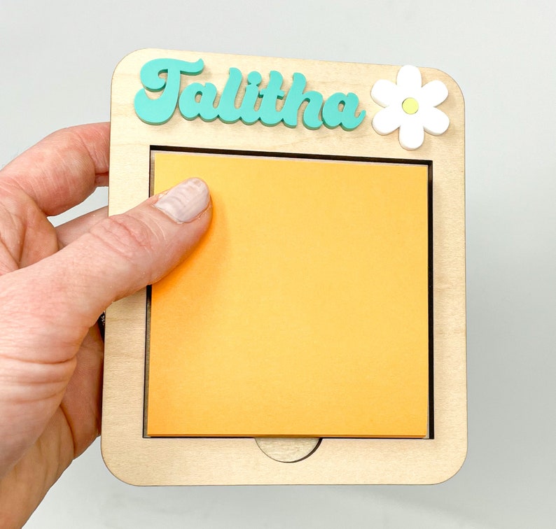Personalized Sticky Note Holder Post It Note Holder L Etsy