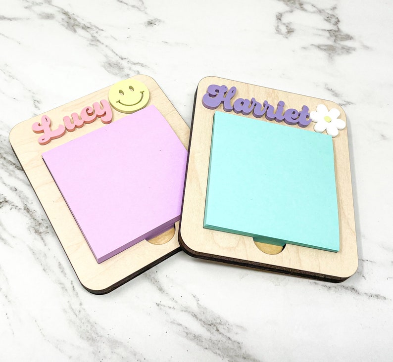 Personalized Sticky Note Holder Post it Note Holder l Personalized Note Pad l Gifts for Girls Office Gift Home Office Gift image 6