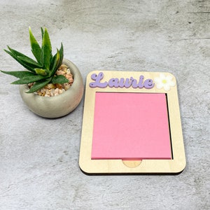 Personalized Sticky Note Holder Post it Note Holder l Personalized Note Pad l Gifts for Girls Office Gift Home Office Gift image 4