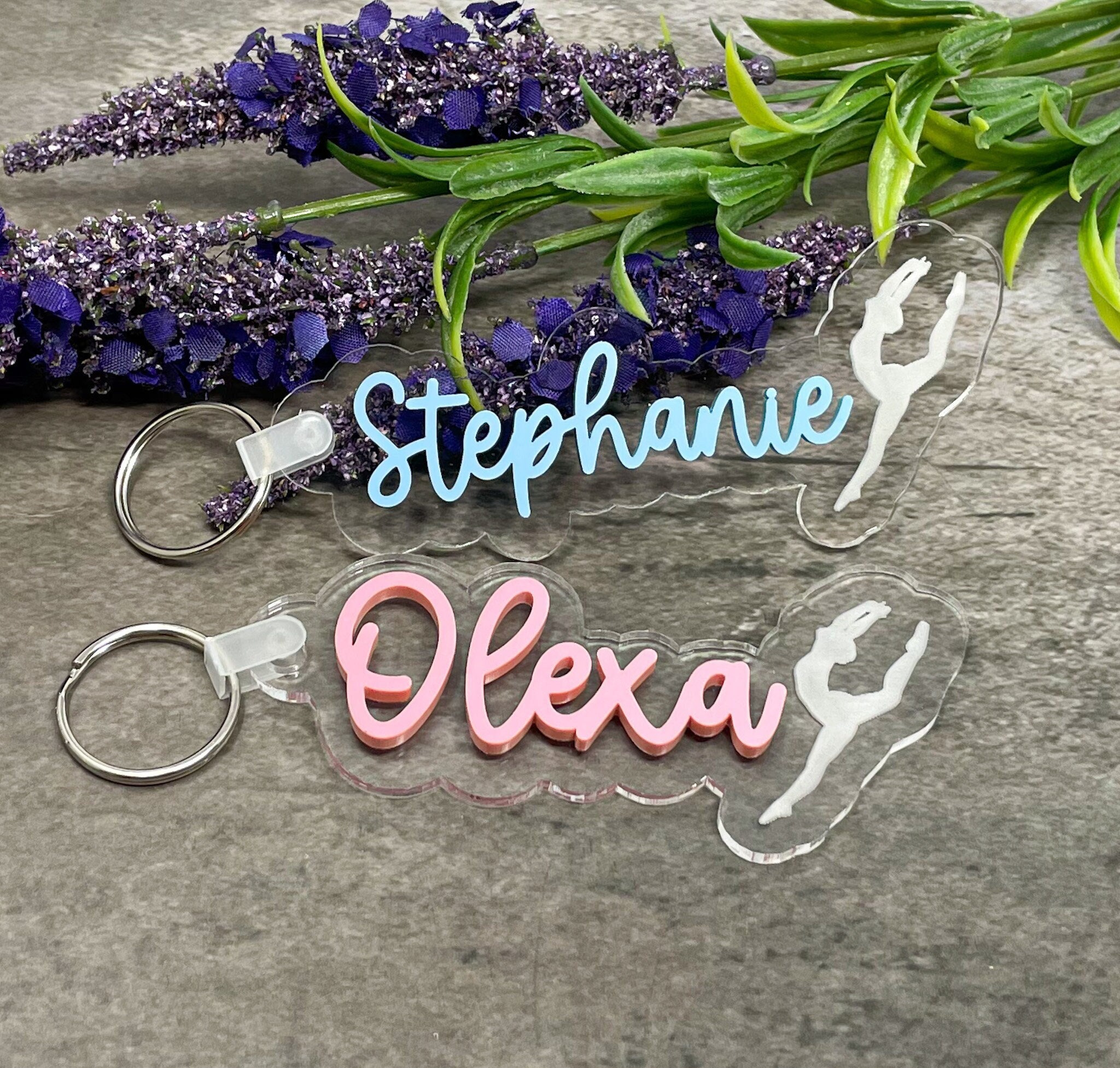 thumbnail image 2 of Personalised Dance Teacher Gift - Keychain With Initial, Charm, Card, And Gift Box 2 of 6