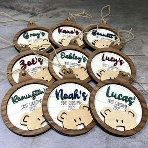 Personalized Baby's First Christmas 2026 Bear Ornament, Baby's First Christmas Gift, Baby Boy Ornament, Baby Girl Ornament image 2