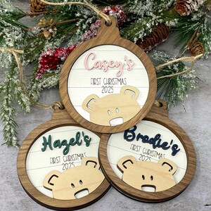 Personalized Baby's First Christmas 2026 Bear Ornament, Baby's First Christmas Gift, Baby Boy Ornament, Baby Girl Ornament image 3