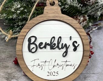 Baby's First Christmas 2026, Personalized Ornament, Wooden Ornament, First Christmas, Baby Boy Ornament, Baby Girl Ornament
