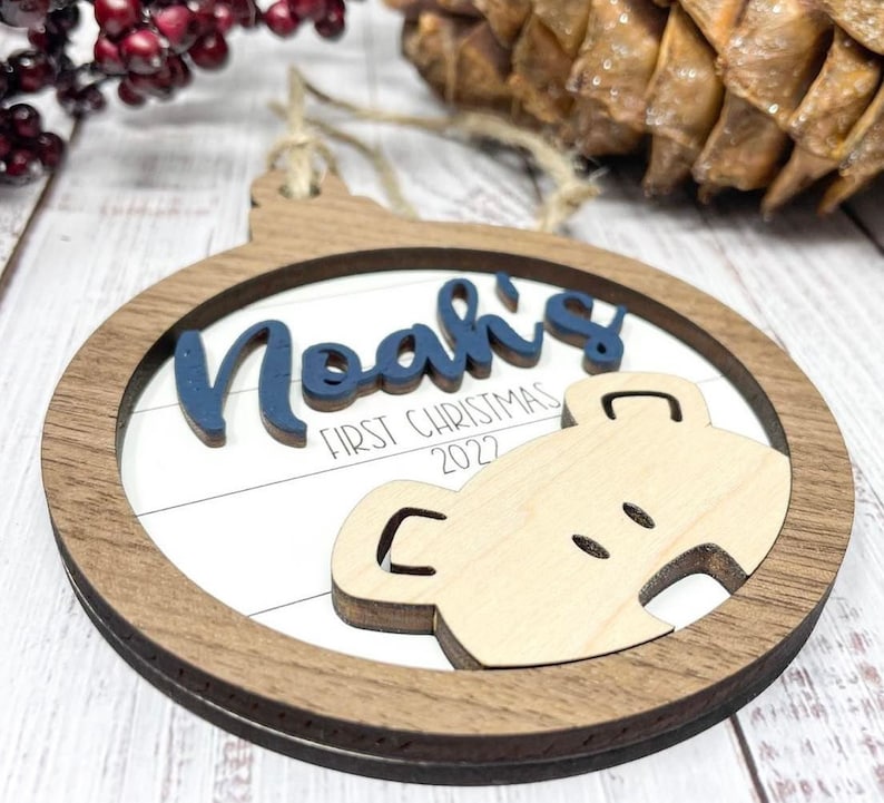 Personalized Baby's First Christmas 2026 Bear Ornament, Baby's First Christmas Gift, Baby Boy Ornament, Baby Girl Ornament image 12