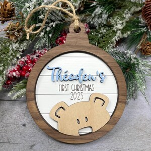 Personalized Baby's First Christmas 2026 Bear Ornament, Baby's First Christmas Gift, Baby Boy Ornament, Baby Girl Ornament image 9