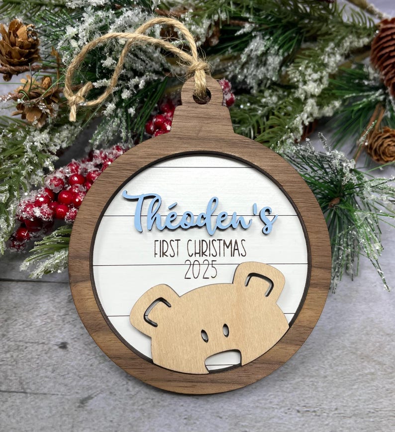 Personalized Baby's First Christmas 2026 Bear Ornament, Baby's First Christmas Gift, Baby Boy Ornament, Baby Girl Ornament image 9