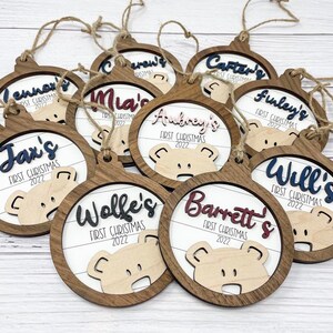 Personalized Baby's First Christmas 2026 Bear Ornament, Baby's First Christmas Gift, Baby Boy Ornament, Baby Girl Ornament image 13