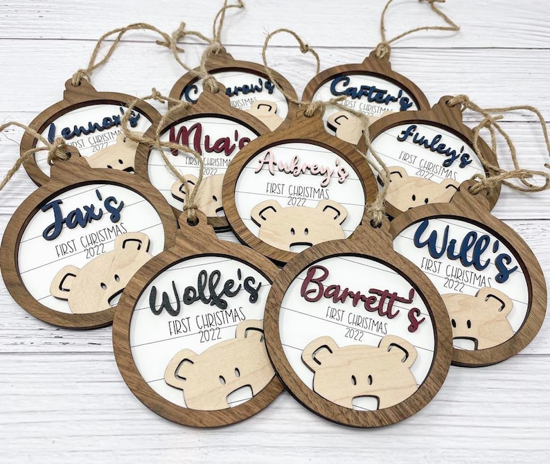 Personalized Baby's First Christmas 2026 Bear Ornament, Baby's First Christmas Gift, Baby Boy Ornament, Baby Girl Ornament image 13