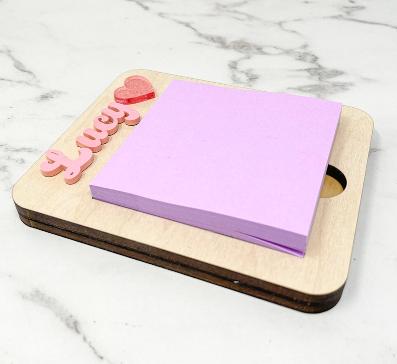Personalized Sticky Note Holder Post it Note Holder l Personalized Note Pad l Gifts for Girls Office Gift Home Office Gift image 7