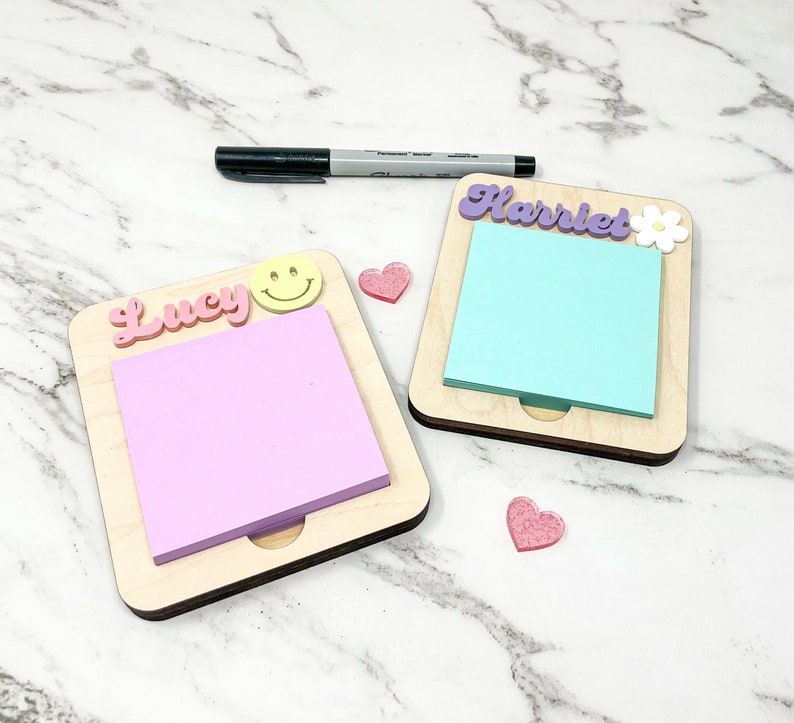 Personalized Sticky Note Holder Post it Note Holder l Personalized Note Pad l Gifts for Girls Office Gift Home Office Gift image 2