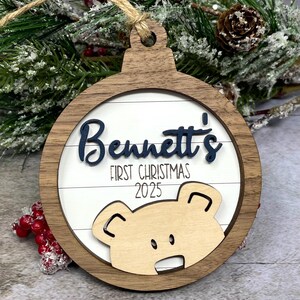 Personalized Baby's First Christmas 2026 Bear Ornament, Baby's First Christmas Gift, Baby Boy Ornament, Baby Girl Ornament image 7