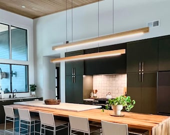 Atta Square | Solid Wood Linear Pendant Light