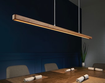 Kärv / Illuminazione a sospensione MCM / Luce lineare ovale / Lampadario a sospensione / Lampadario a sospensione a LED / Luce per sala da pranzo / Luce per tavolo da biliardo