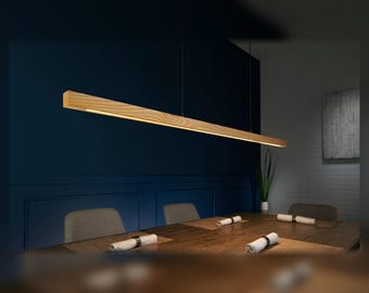 Fyra Square | Slim Solid Wood Linear Pendant Light