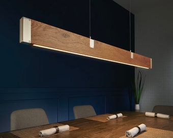 Tolv Keps | Wood Suspension Chandelier | Scandi Lighting | Minimalist Lighting | Wood Beam Light | Kitchen Island Light | Hanging Wood Light