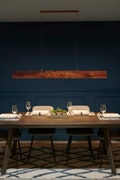Tolv Alpine Linear Suspension Chandelier | Scandinavian| LED Pendant Light | Linear Pendant Chandelier | Nordic Lighting | Wood Beam Light