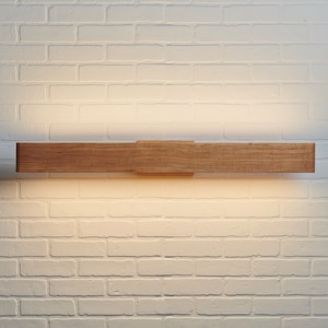 Tio Linear Vanity | Modern Bathroom Lamp | Wood Beam | Scandi Lighting | Modern Vanity Sconce | Horizontal Wall Lamp | Bathroom Lighting