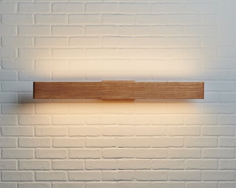 Tio Linear Vanity | Modern Bathroom Lamp | Wood Beam | Scandi Lighting | Modern Vanity Sconce | Horizontal Wall Lamp | Bathroom Lighting